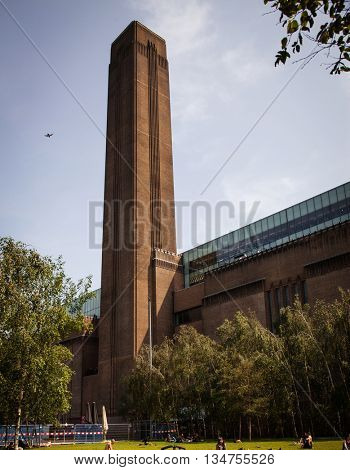 LONDON, UK - JUNE 9, 2016: Tate Modern Gallery in London, UK. Tate Modern's new building will finally open to the public in June 2016.
