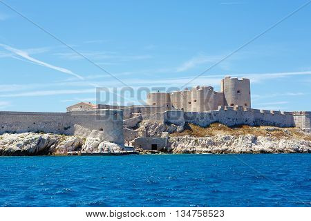 Castle Chateau d'If, near Marseille France. On sunny warm day in Provence.