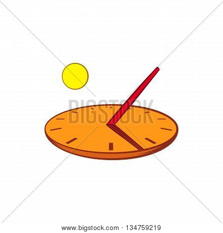 Sundial icon in cartoon style on a white background