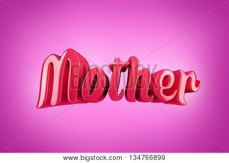 Word mom in 3d with special glow