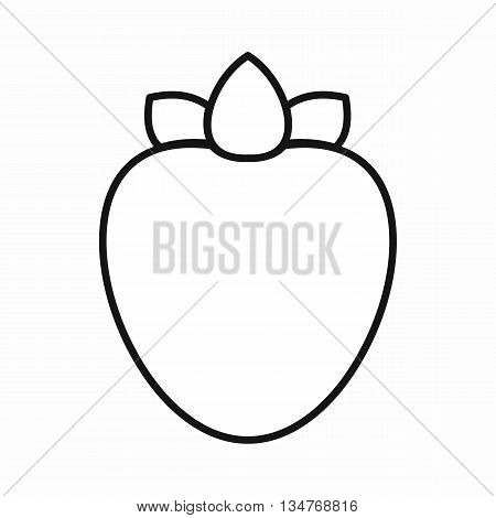 Ripe persimmon icon in outline style isolated on white background