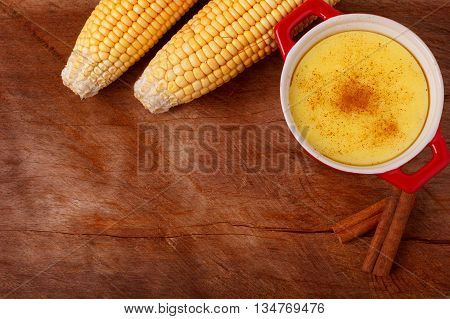 Brazilian Sweet Custard-like Dessert Curau De Milho Mousse Of Corn
