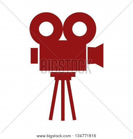 red video projector sideview vector illustration isolated over white