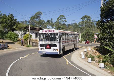 SIGIRIYA, SRI LANKA - MARCH 19, 2015: Intercity bus 