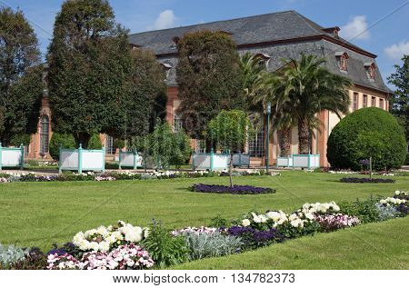 Orangerie and Orangerie garden in Darmstadt (Hesse, Germany)