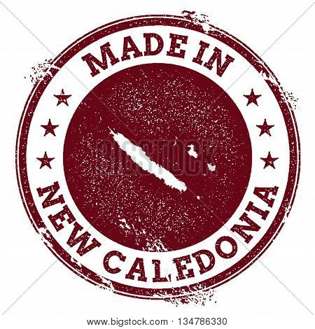 New Caledonia Vector Seal. Vintage Country Map Stamp. Grunge Rubber Stamp With Made In New Caledonia
