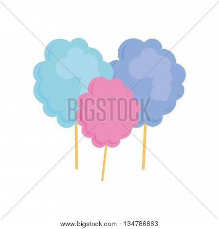 Sugar food concept represented by cotton candy illustration, flat and isolated design