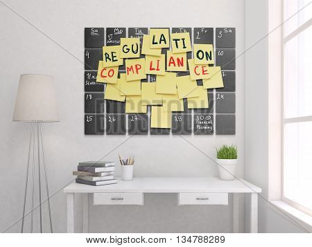 Regulation and compliance. 3d rendering, close up