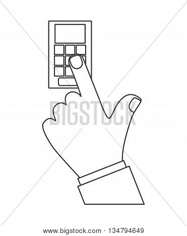 Security system representated by code control design over white background