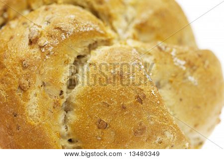 Bun With Beans Isolated On White