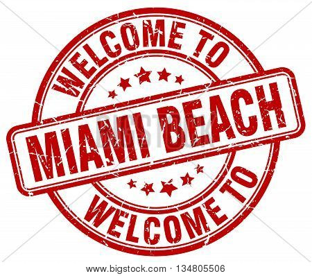welcome to Miami Beach stamp. welcome to Miami Beach.