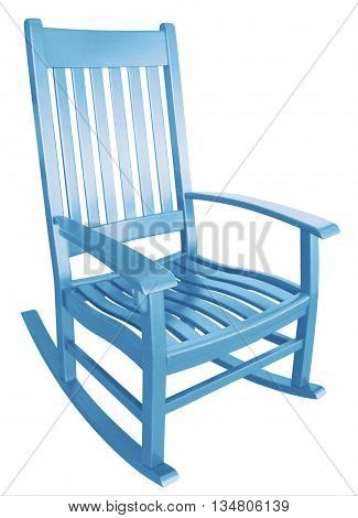 Baby blue rocking chair waiting for parents to rock boy to sleep