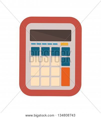 Mathematics represented calculator icon over flat and isolated design