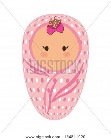 Baby concept represented by infant kid  icon over flat and isolated design