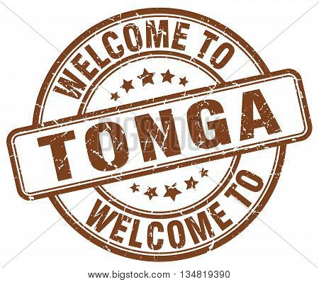 welcome to Tonga stamp. welcome to Tonga.