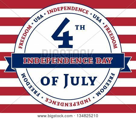 American flag element symbol for 4th of July Independence Day celebration. Patriotic Typography Graphics. National design. Fashion Print sportswear apparel t shirt card banner Vector illustration