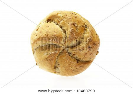 Bun With Beans Isolated On White