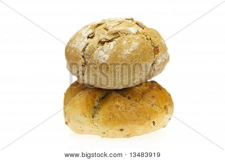 Bun With Beans Isolated On White