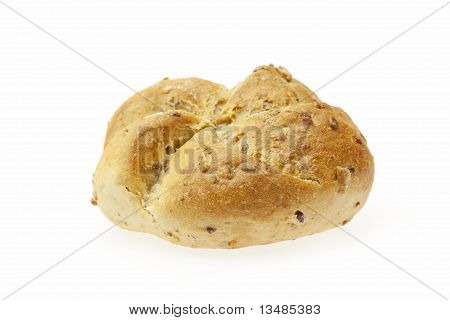 Bun With Beans Isolated On White