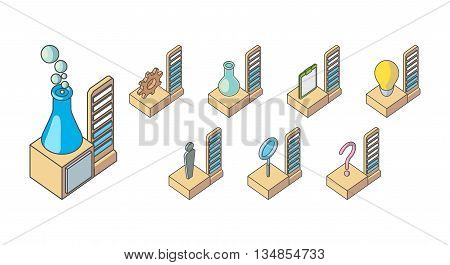 research, level of process, research icons, research infographics