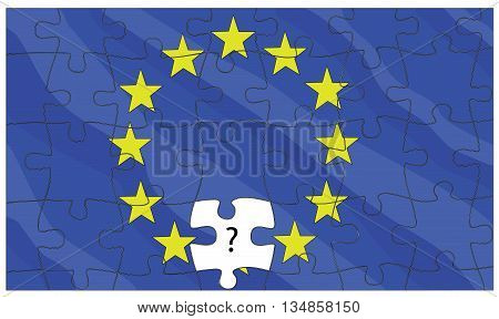 European Union flag puzzle  in the background. vector illustration.