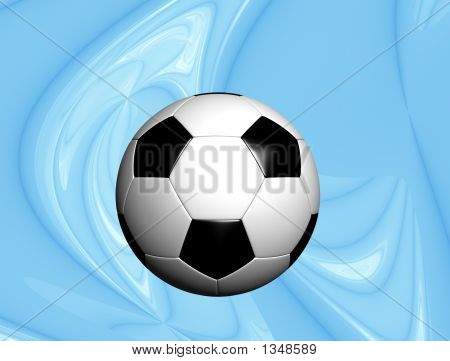 Ballon de foot sur fond bleu Tech
