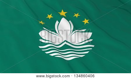 Macanese Flag Hd Background - Flag Of Macau 3D Illustration