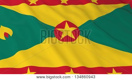 Grenadian Flag Hd Background - Flag Of Grenada 3D Illustration
