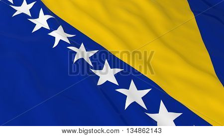 Bosnian Herzegovinan Flag Hd Background - Flag Of Bosnia Herzegovina 3D Illustration