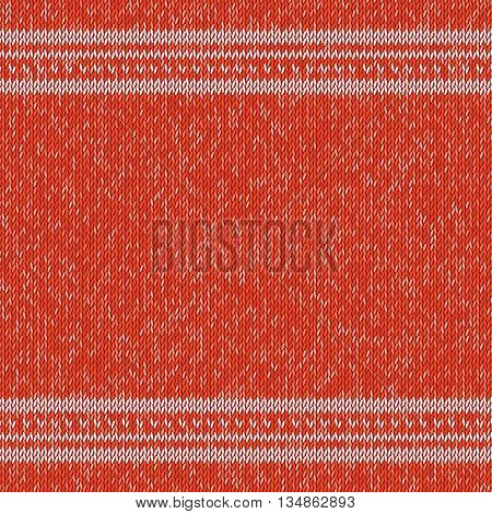 Christmas red knitted sweater design pattern. Graphic illustration