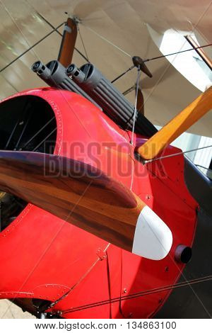 Abstract Flying Scene. Old Fashioned Bi-Plane London England