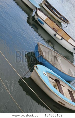Abstract angled Colourfull Boat Scene Dorset England