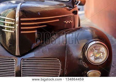 Old Brown American car segment of the car