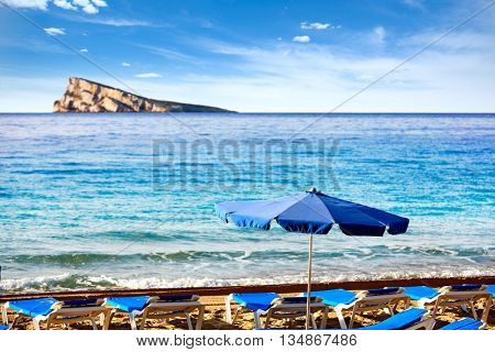 Benidorm Levante beach in Alicante Mediterranean of Spain