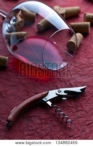 Red Wine And Corkscrew