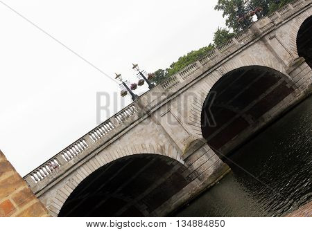Abstract River Thames Scene of The Bridge in Kingston Upon Thames Surrey London england