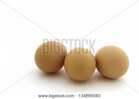 three eggs, metirial ,isolate on white background