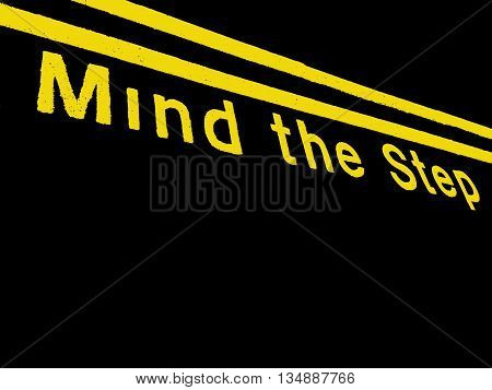Abstract Railway Scene,Mind The Step Train Illustration