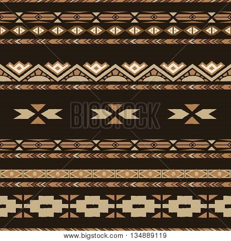 Ethnic seamless pattern with tribal motives. Ethnic stylized abstract background . Aztec pattern.Vector seamless background with folk elements .