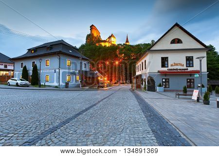 ORAVSKY PODZAMOK, SLOVAKIA - JUNE 10, 2016: View of Orava castle in northern Slovakia on June 10, 2016.
