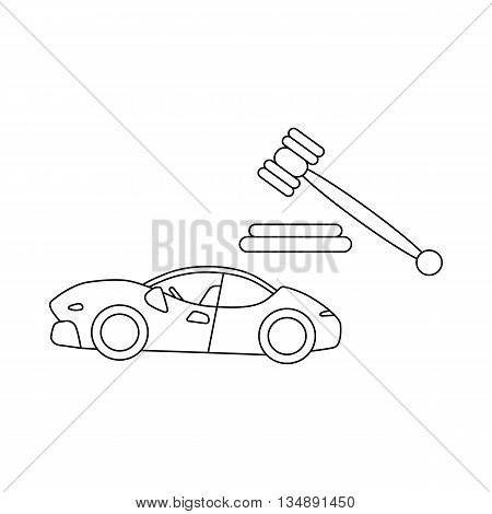Auction cars icon in outline style isolated on white background. Shopping symbol