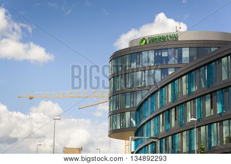 Prague, Czech Republic - June 18: Sberbank Corporation Logo On The Building Of Czech Headquarters On