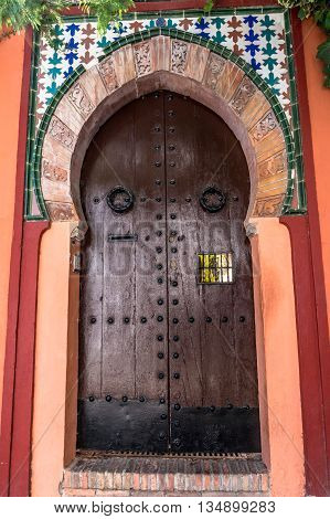 Beautiful Moorish doorway in Sevilla, Andalucia, Spain