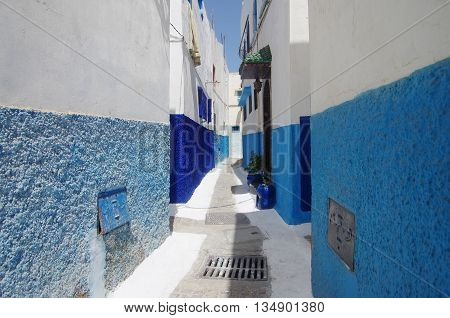 Streets of the historic town of Rabat, in Morocco.