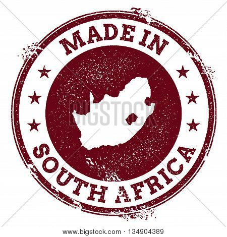 South Africa Vector Seal. Vintage Country Map Stamp. Grunge Rubber Stamp With Made In South Africa T
