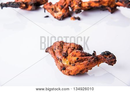 tandoori chicken leg, Tandoori Chicken , Indian spicy food, Delicious Tandoori chicken leg piece with Salad, India