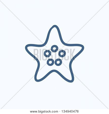Starfish vector sketch icon isolated on background. Hand drawn Starfish icon. Starfish sketch icon for infographic, website or app.