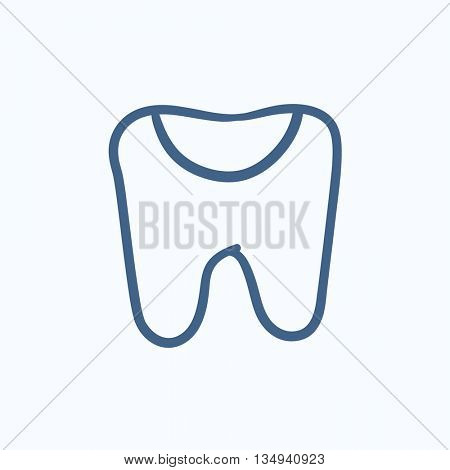 Tooth decay vector sketch icon isolated on background. Hand drawn Tooth decay icon. Tooth decay sketch icon for infographic, website or app.