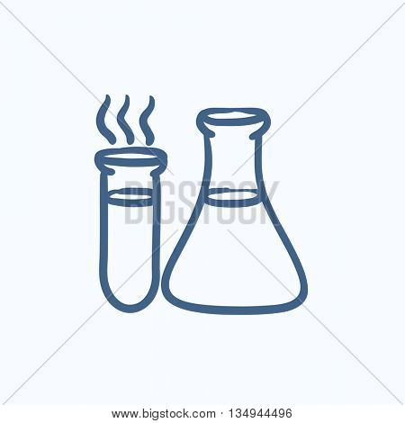 Laboratory equipment vector sketch icon isolated on background. Hand drawn Laboratory equipment icon. Laboratory equipment sketch icon for infographic, website or app.