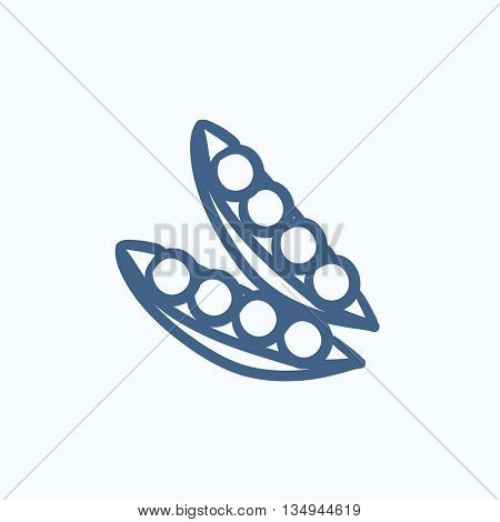 Peapod vector sketch icon isolated on background. Hand drawn Peapod icon. Peapod sketch icon for infographic, website or app.